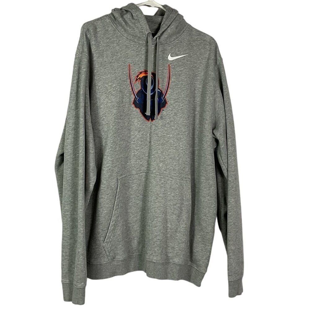 Nike Gray University Of Virginia Cavalier Hoodie, Mens Xxl, Kangaroo Pocket